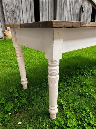 10' Harvest Table, Primitive Rustic Dining Table, Vintage Farmhouse Table, B