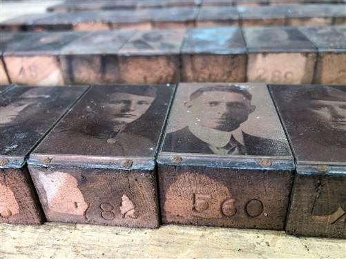 letterpress - 55 Copper Letterpress Plates, Printing Blocks, WWI Soldier, Sailor Army Navy C, by The Old Grainery (army, b...