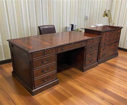 希少 DREXEL HERITAGE ライティングデスク ヴィンテージ アメリカ Drexel Heritage Executive Desk w/Matching File Cabinet, Vintage