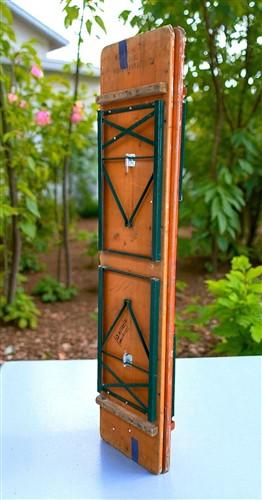 Table - Vintage German Oktoberfest Beer Garden Table & Bench, Orange Outdoor Set A55 by The Old Grainery (20 inches, 30 in...