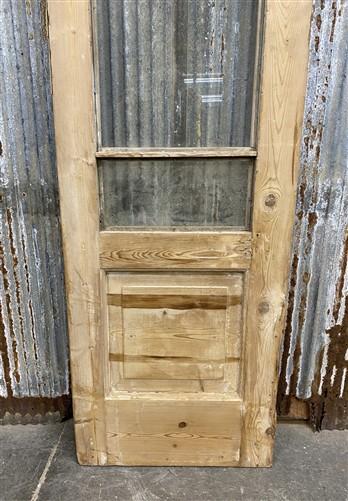 Antique French Single Door (21.75x87) 2 Pane Glass Door European Door, H159
