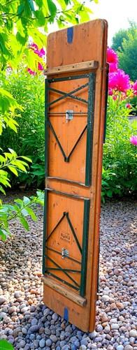 Table - Vintage German Oktoberfest Beer Garden Table & Bench, Orange Outdoor Set A58 by The Old Grainery (20 inches, 30 in...