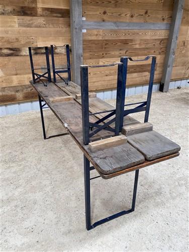 Table - Vintage German Oktoberfest Beer Garden Table & Bench, Brown Outdoor Set A10 by The Old Grainery (20 inches, 30 inc...