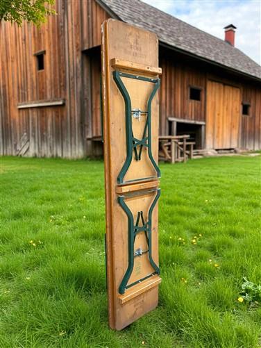 Vintage German Oktoberfest Beer Garden Table & Bench, Wood Outdoor Set B46