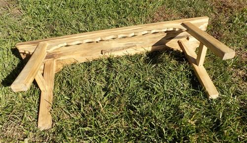 Wooden bench - Village Gingerbread Natural Wood Bench, Entryway Bench, Rustic Farmhouse G, by The Old Grainery (47 inch wi...
