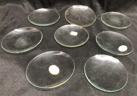 Clock parts - 8 Vintage Convex Curved Dome Glass Clock Faces, Glass Replacement Parts Lot C, by The Old Grainery (Clear, c...