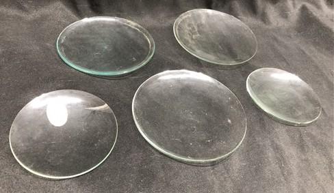 5 Vintage Convex Curved Dome Glass Clock Faces, Glass Replacement Parts Lot F,