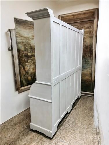 Kitchen Hutch Cabinet - Curved Door White Wood Kitchen Hutch Cabinet, Pantry Cupboard, Storage, J by The Old Grainery (Bac...