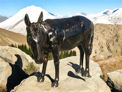 Donkey - Donkey Statue, Mule Sculpture, Life Size Burro, Cast Aluminum by The Old Grainery (aluminum, brown, cast aluminum)