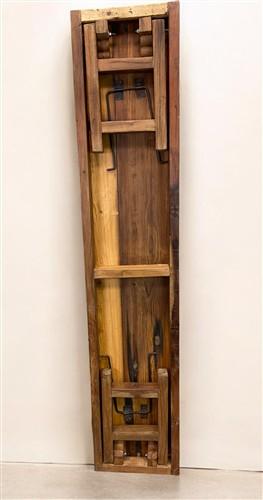 Rustic Folding Bench (72x14.5) Vintage Reclaimed Wood Bench, Farmhouse Seat, A88