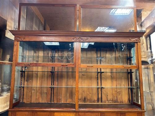 10' Retail Store Display Cabinet, Vintage Bookcase, Backbar, Display Case, C