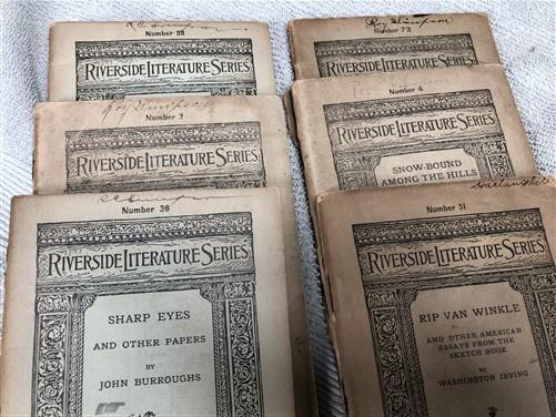 Book collection - Riverside Literature Series 10 Booklets, Irving Longfellow Tennyson Whittier by The Old Grainery (Adults...
