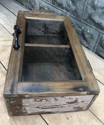 Medicine Cabinet, Vintage Wood Display Case, Wall Mount Cupboard, Shadow Box BMU