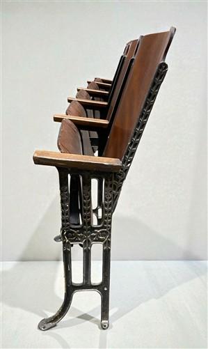 Home & Living > Furniture - 5 Vintage Wood Folding Theater Seats, Auditorium Seats, Entryway Bench, E21 by The Old Grainer...
