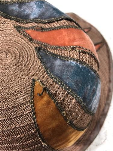 Sun hat - Gage Brothers Womens Sun Hat, Vintage Velvet Embellished Woven Gage Millinery by The Old Grainery (chicage, dres...