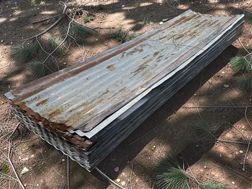 40 Sheets Reclaimed Barn Tin, 8' Corrugated Metal, 640 Sq Ft Salvage B10