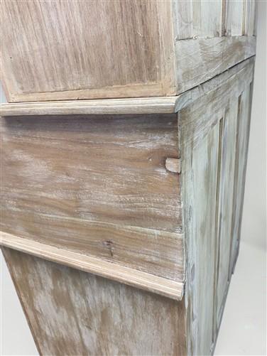Curved Door 6'10" Natural Kitchen Cabinet, Kitchen Storage, Pantry Cupboard, C