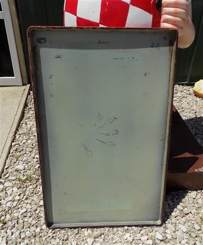 Red White Porcelain Table Top (40x25) Vintage Kitchen Cupboard Hoosier Enamel