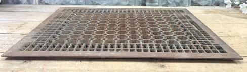 Art Deco Grate, Vintage Cast Iron Ornate Wall Floor Register Vent (26x22) A