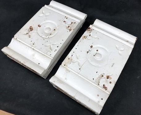4 Plinth Blocks, Door Trim Molding Architectural Salvage, Antique Wood Trim D16