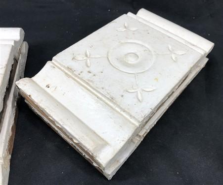 4 Plinth Blocks, Door Trim Molding Architectural Salvage, Antique Wood Trim D17