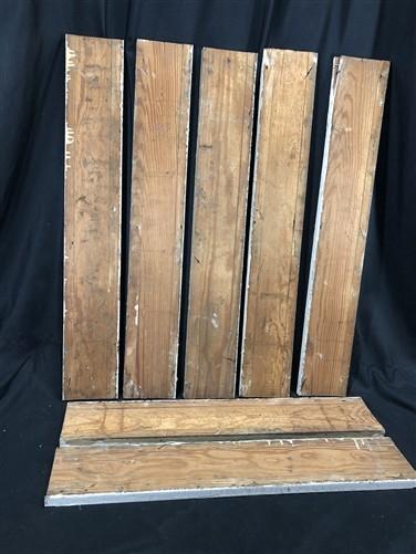 7 Wood Trim Pieces, Architectural Salvage, Reclaimed Vintage Wood Baseboard B7