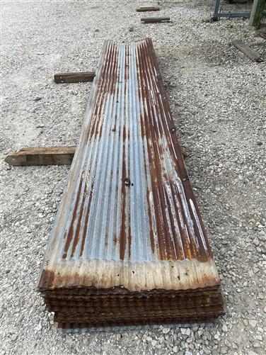 35 Sheets Reclaimed Barn Tin, 12' Corrugated Metal, 840 Sq Ft Salvage B49