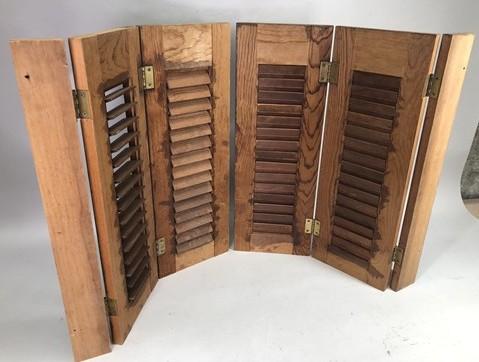 Lot Wood Shutters Victorian Window Louver Plantation Door Mission Vintage B18M