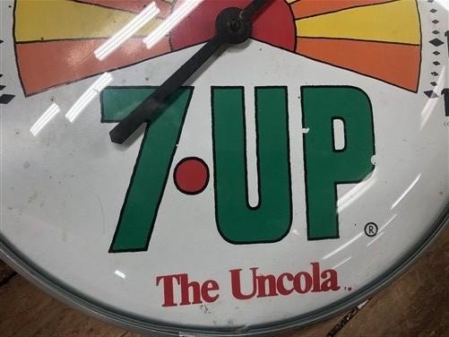 7UP Seven UP Glass Face Thermometer, Vintage Thermometer Advertising Sign Soda