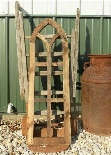 Dark American Gothic Style Wood Window Frame, Arched Farmhouse Window Frame