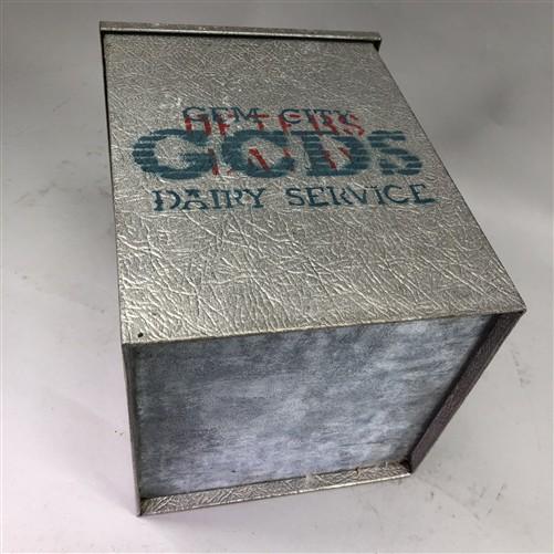Gem City Deters Dairy Service Milk Bottle Box, Vintage Porch Dairy Delivery