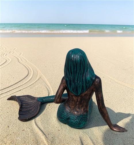 Large Mermaid Statue, Garden Decor Outdoor Nautical Ocean Sea Siren Sculpture, K