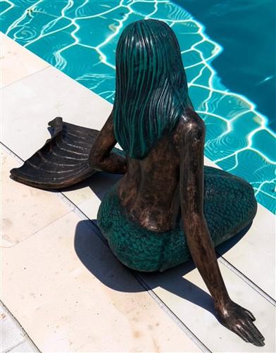Large Mermaid Statue, Garden Decor Outdoor Nautical Ocean Sea Siren Sculpture, L
