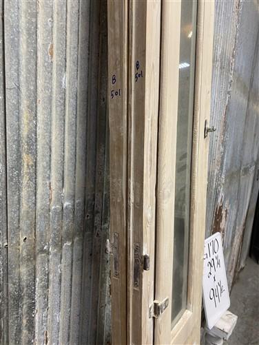 Antique French Double Doors (29x94.5) 1 Pane Glass, European Reclaimed G170