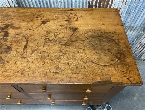 7' Country Store Counter Buffet Sideboard Cabinet Vintage 9 Drawer Mercantile