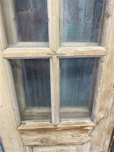 Antique French Double Doors (37.5x98) 10 Pane Glass, European Reclaimed G203