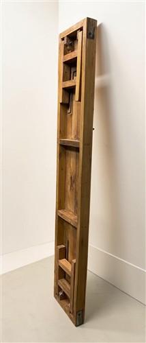Rustic Folding Bench (84x14.5) Vintage Reclaimed Wood Bench, Farmhouse Seat A120