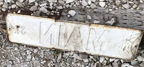 N Main St Street Sign, 6x24 Vintage White Green Road Sign, Metal Road Sign, A