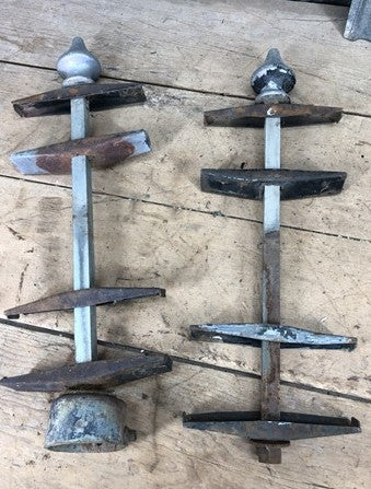 Pair Lyle 4 Street Sign Holder Brackets, Vintage Intersection Sign Hardware A
