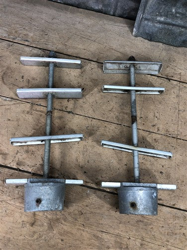 Pair 4 Street Sign Holder Brackets, Vintage Intersection Sign Hardware C