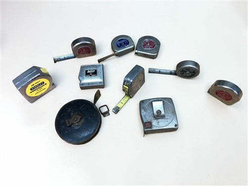 Tape Measure Metal Lot, Simmons Stanley Craftsman Lufkin Decimal Mezurall Wizard