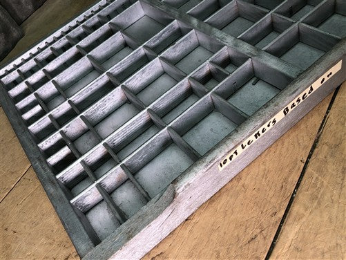 Printer Drawer Wood Block Typeset Tray, Letterpress Thimble Shelf Display, A72