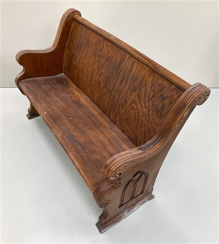 Wooden Church Pew, (4'3") Vintage Porch Bench, Entry Foyer, Dining Seating A18