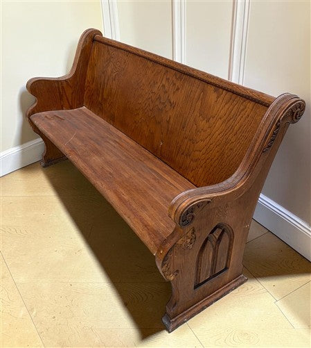 Wooden Church Pew, (5'2") Vintage Porch Bench, Entry Foyer, Dining Seating A19