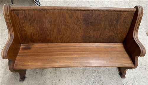 Wooden Church Pew, (5'3") Vintage Porch Bench, Entry Foyer, Dining Seating A20