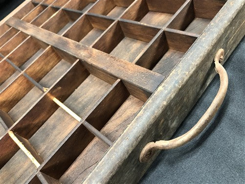 Printer Drawer Wood Block Typeset Tray, Letterpress Thimble Shelf Display, A58