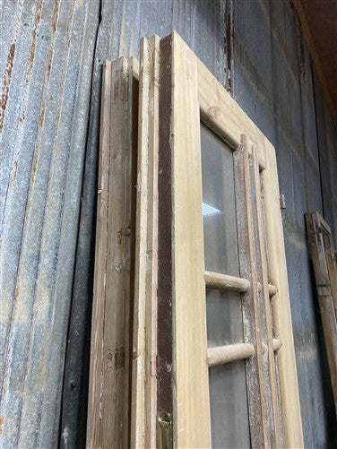 Antique French Double Doors (43.5x96.5) 18 Pane Glass, European Reclaimed G248