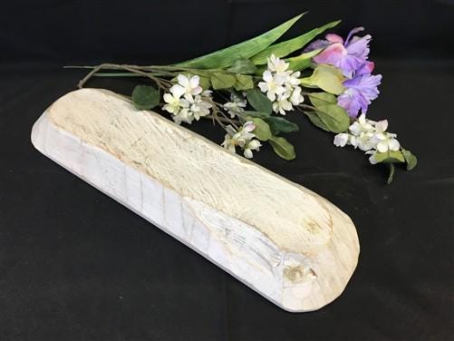 2 Bowl Tray, Rustic Carved Wood Dough Bowl Trencher, Divided Centerpiece F