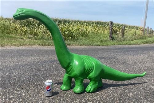 Dinosaur Brachiosaurus, Cast Aluminum Statue, Outdoor Yard Art, Brontosaurus