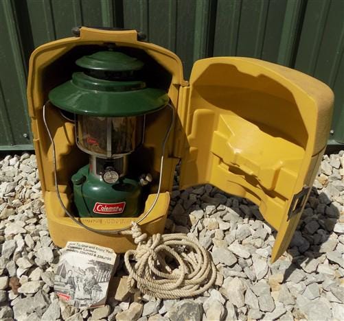 1976 Coleman Lantern Big Hat Model 228J, & Clamshell Carry Case
